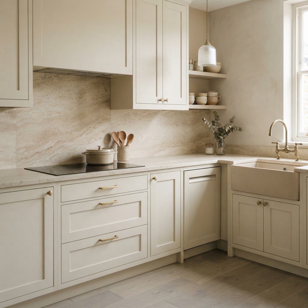 Monochromatic color schemes help to remove visual clutter and expand the space.