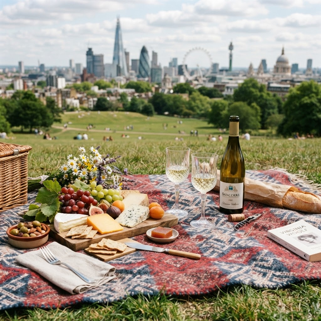 Enjoy a serene picnic at Primrose Hill with the best views of the London skyline.