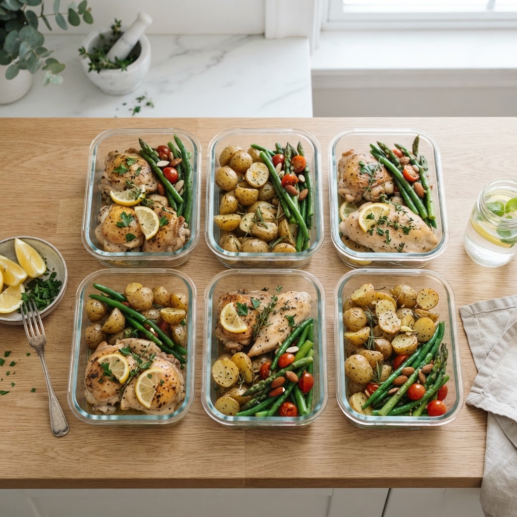 Easily prep your healthy lunches with these slow cooker chicken containers.