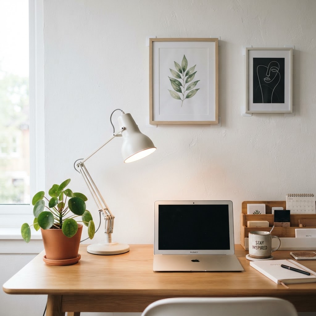 Adhesive strips are a renter's best friend for hanging decor.