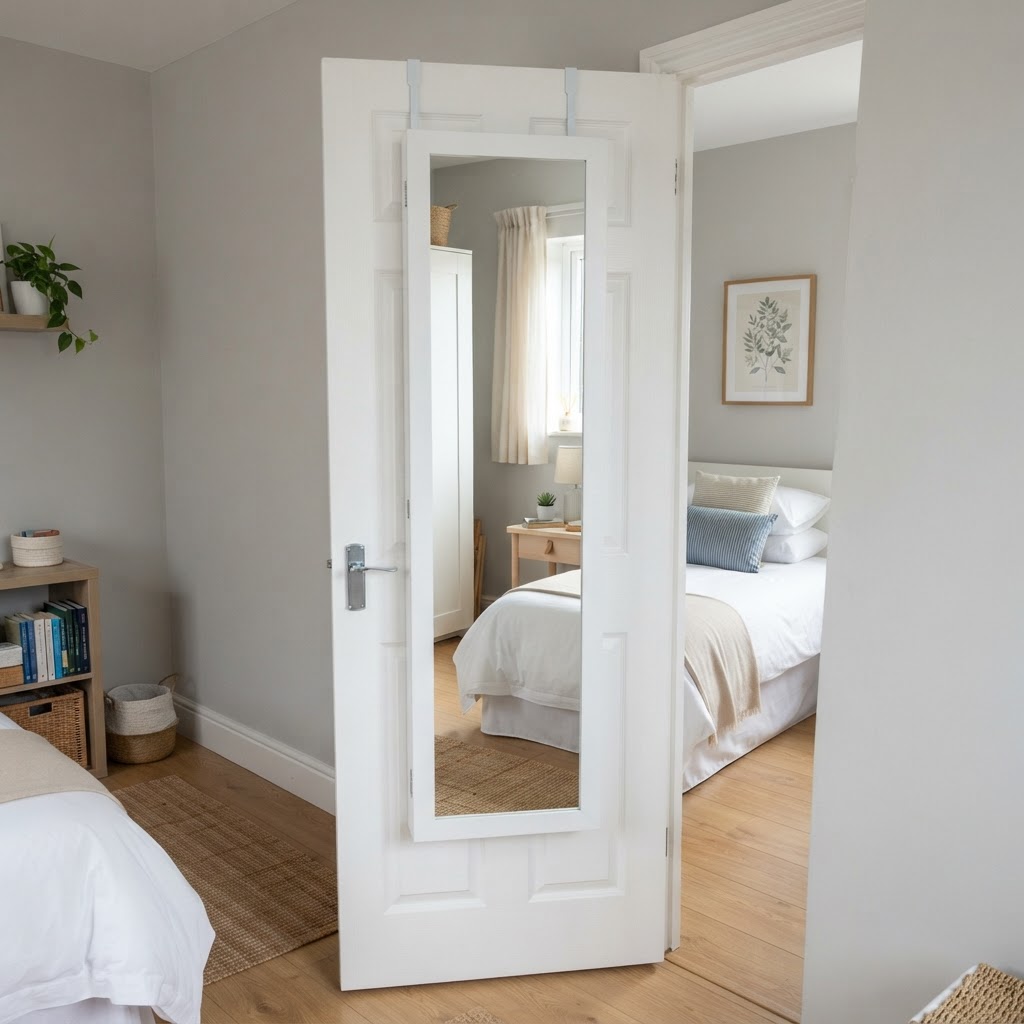 A mirror cabinet that doubles as discreet, deep-storage for beauty products.