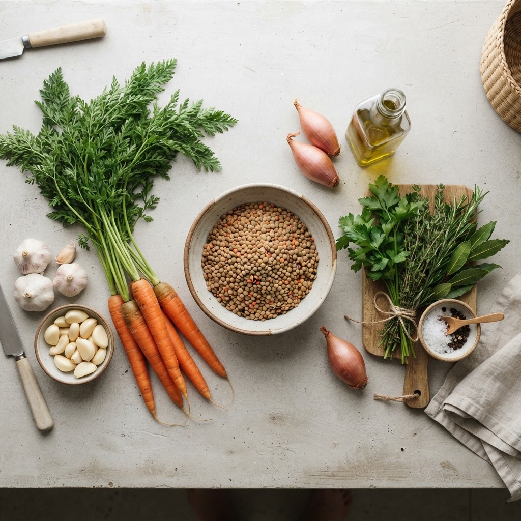 Fresh ingredients for your homemade soup.