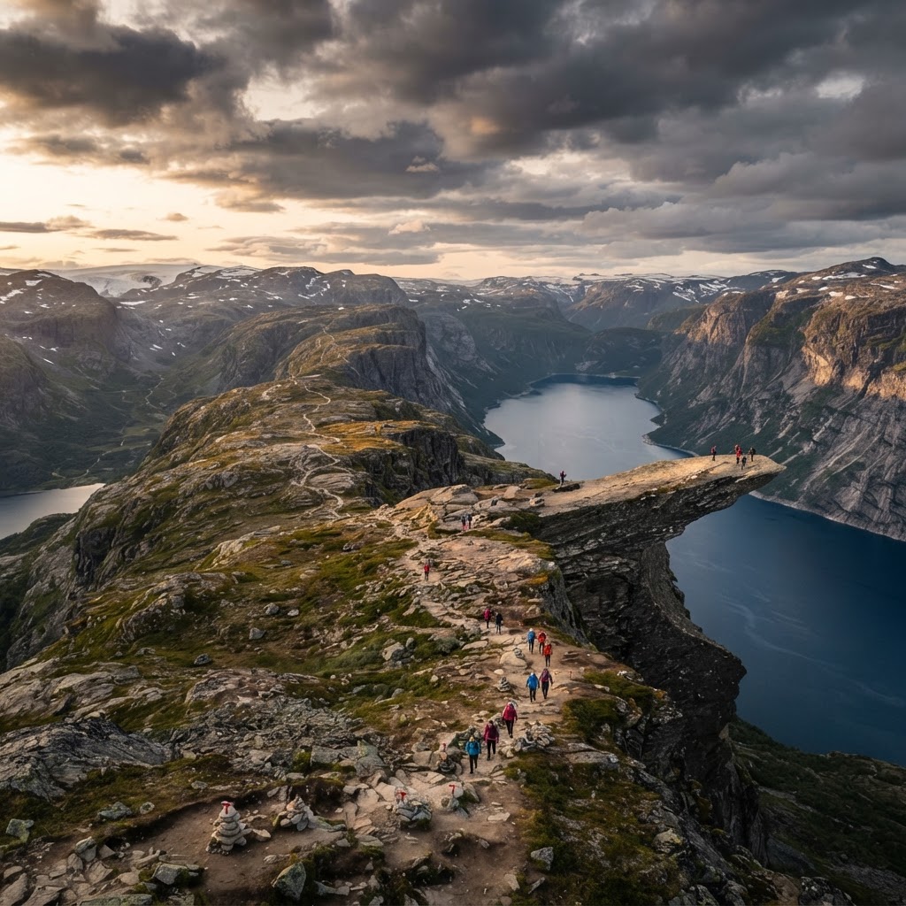 Trolltunga at Sunset: Why It's Worth Every Step 5 The long, scenic trail winding through the Norwegian wilderness.