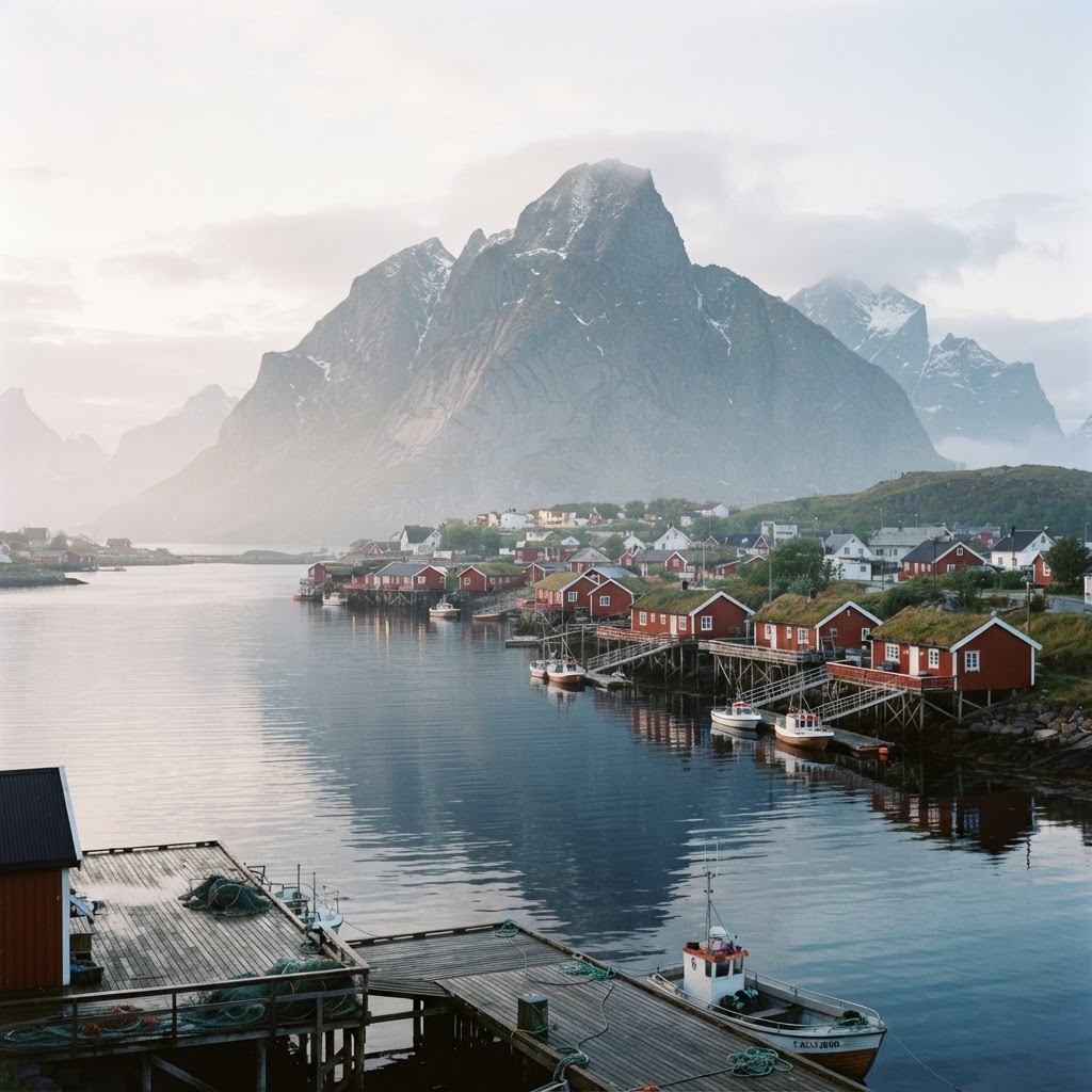 The village of Reine, often cited as the most beautiful settlement in the region.