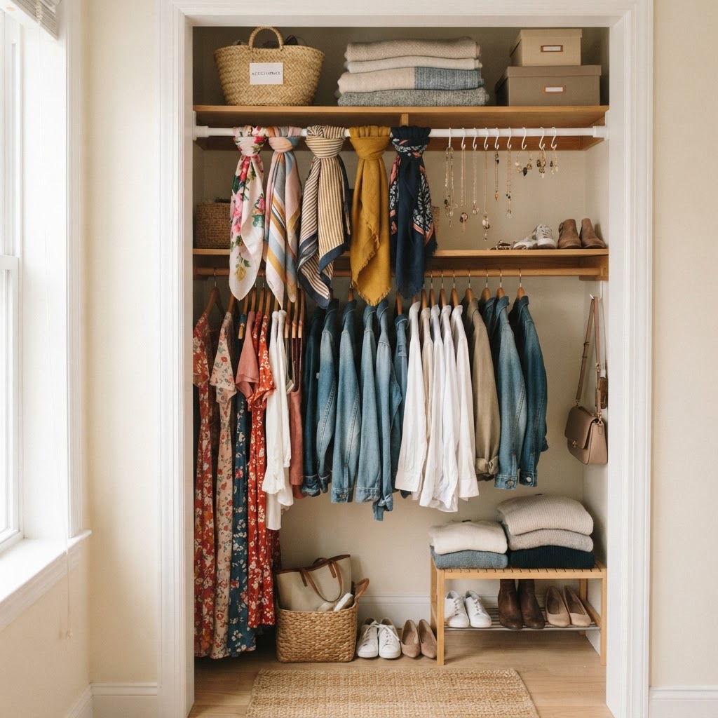 Keep your accessories neat and visible with this clever closet trick.