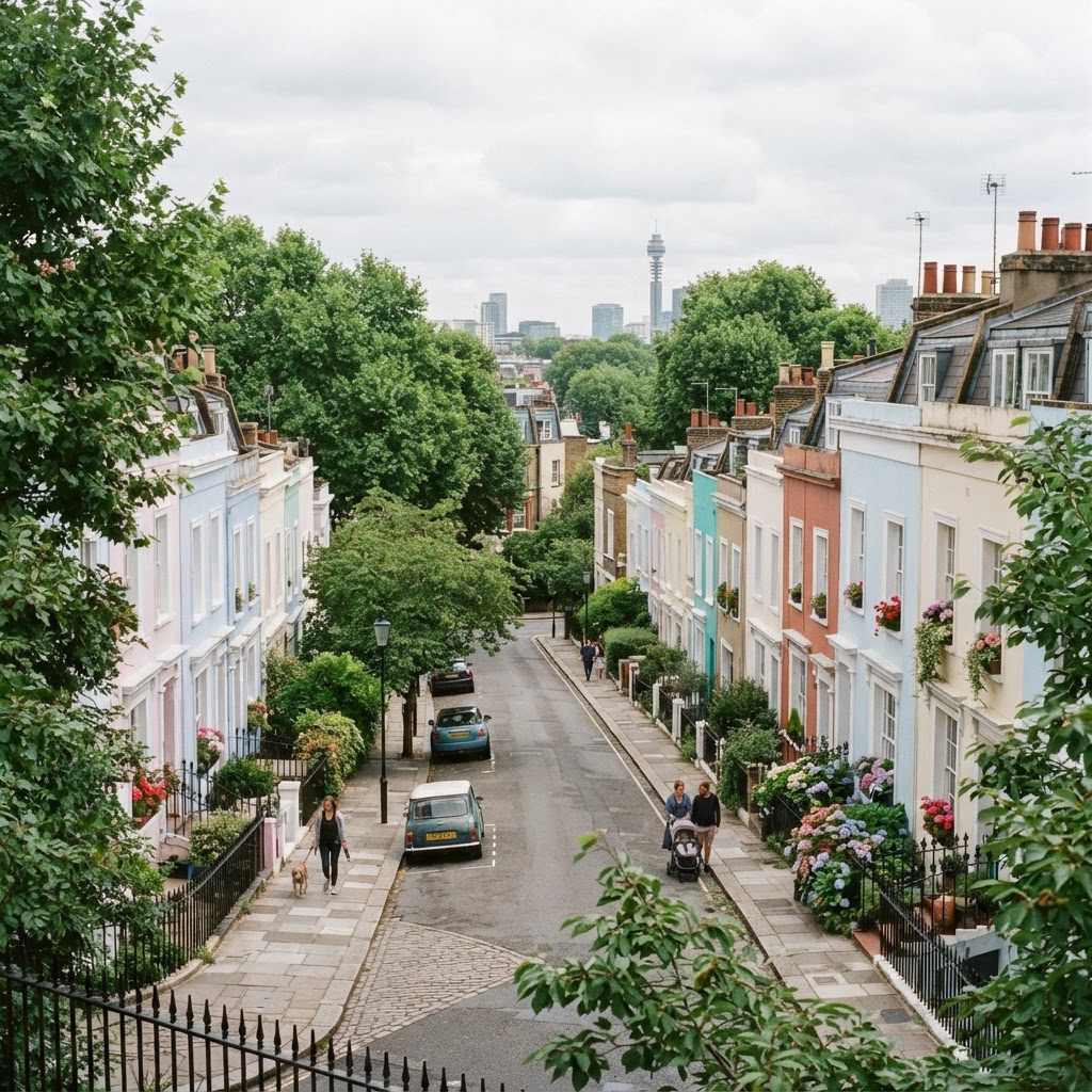 Exploring the diverse architectural colours of Primrose Hill.