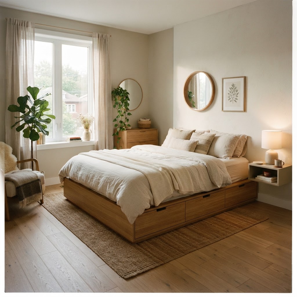 Maximize your footprint with a bed that hides storage in plain sight.