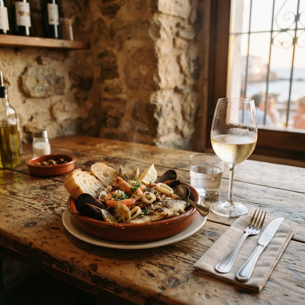 Authentic local flavors served in a quiet, seaside tavern.
