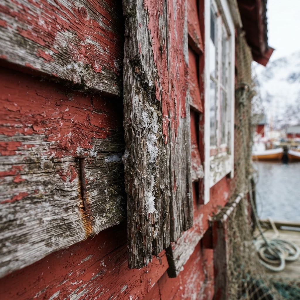 The iconic red paint of the cabins, a historic necessity that became a signature look.
