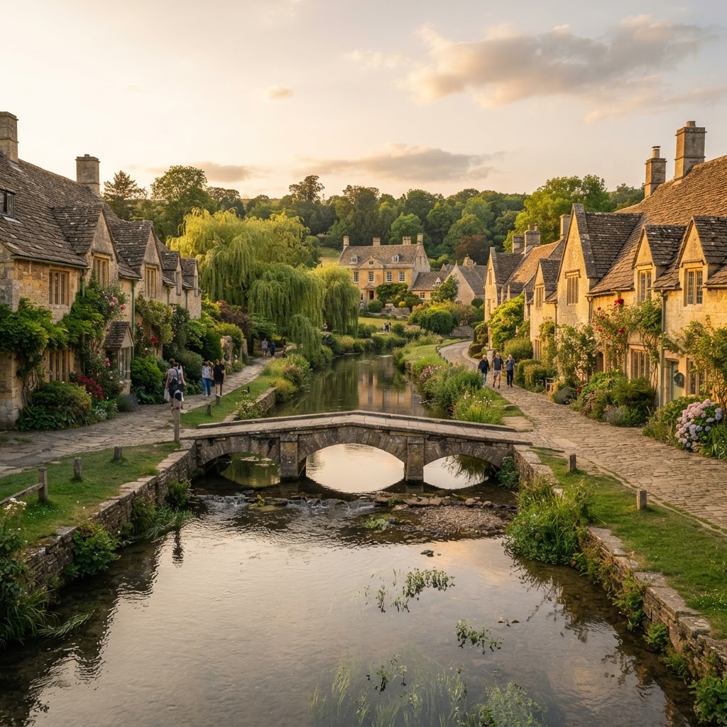 The serene and picturesque stream at Lower Slaughter.