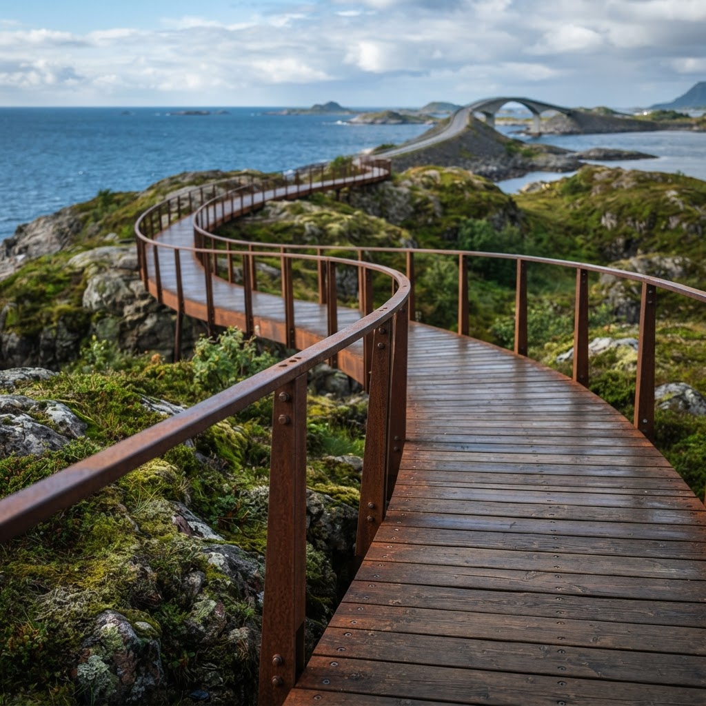 The accessible walking path at Eldhusøya provides stunning views.