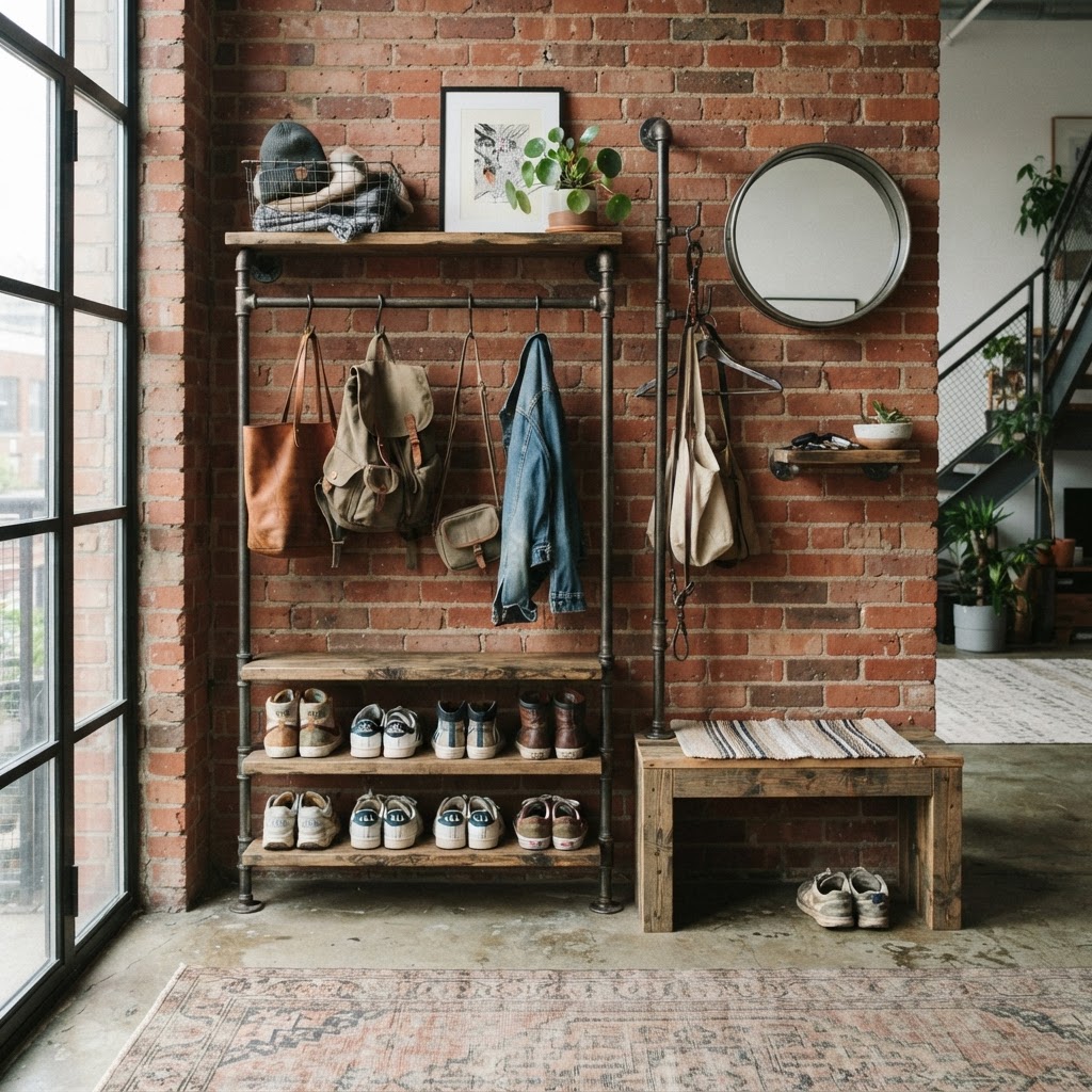 A creative DIY storage solution that adds character to a small space.