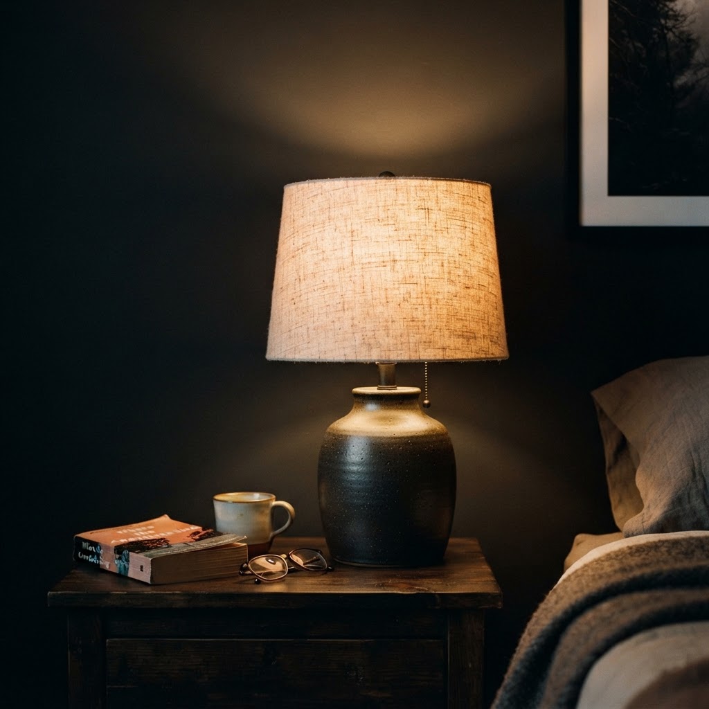 Using a high-quality shade helps diffuse light for a softer, cozier glow.