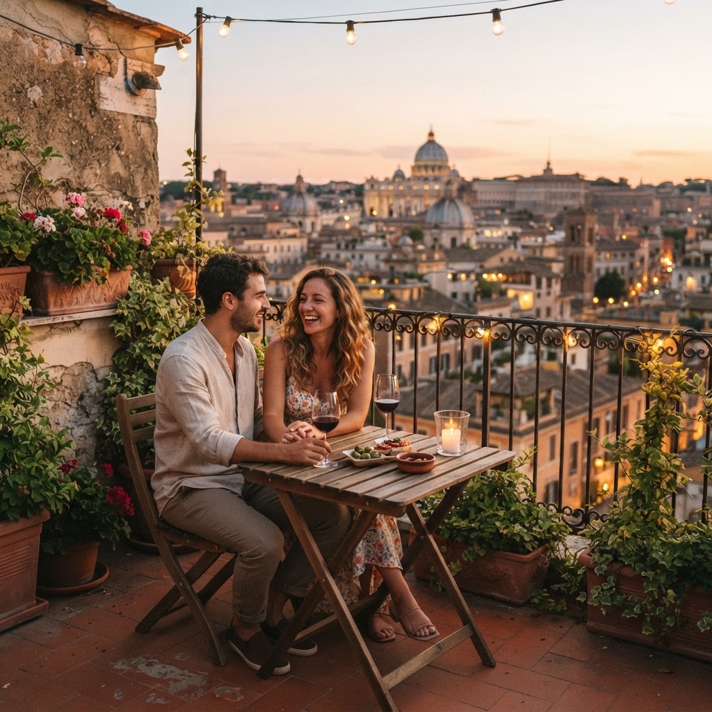 Rome’s Best Rooftop Views at Sunset: A Golden Guide 3 Enjoying a relaxed, authentic sunset experience in the heart of Trastevere.
