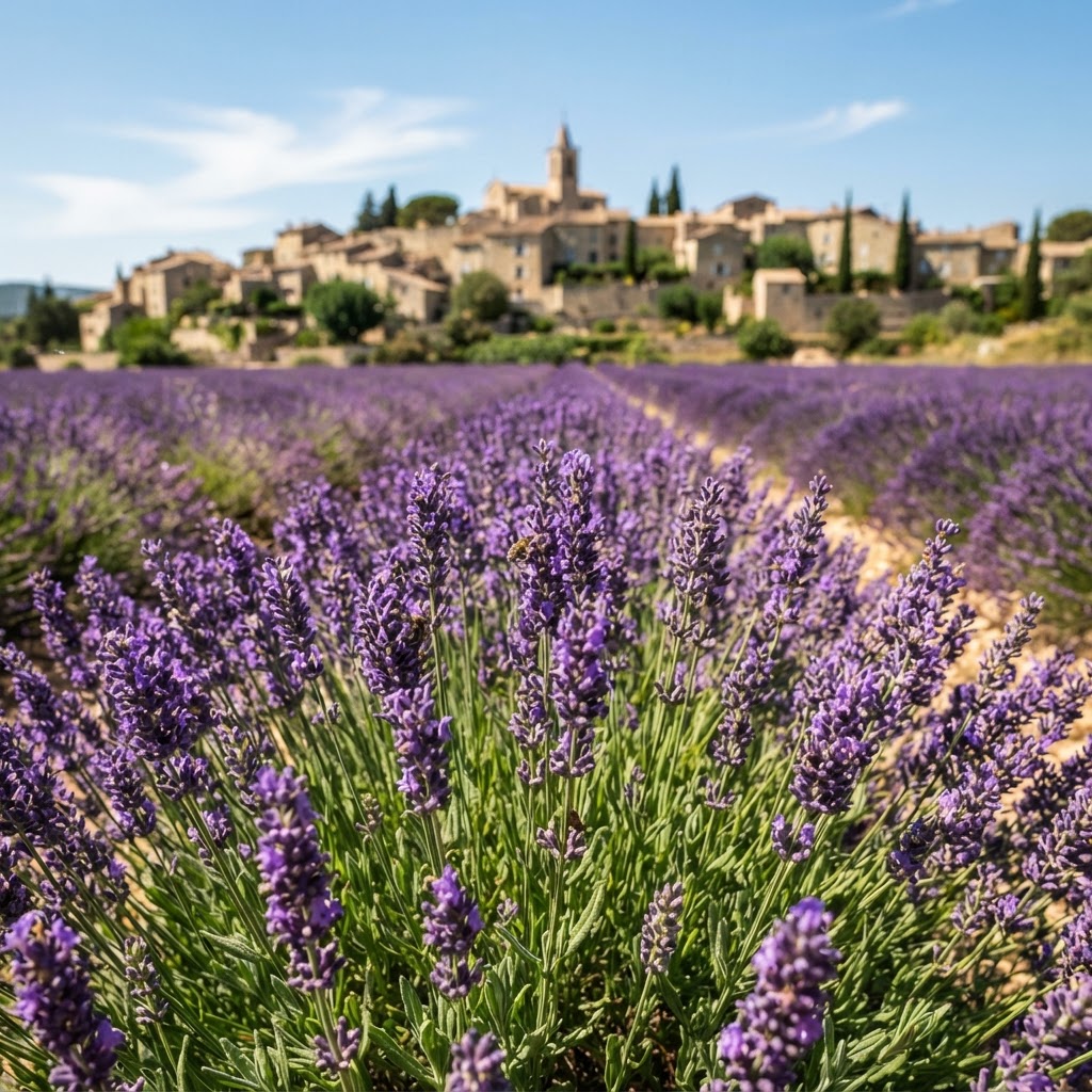 Lavender fields near the charming villages of the Luberon.
