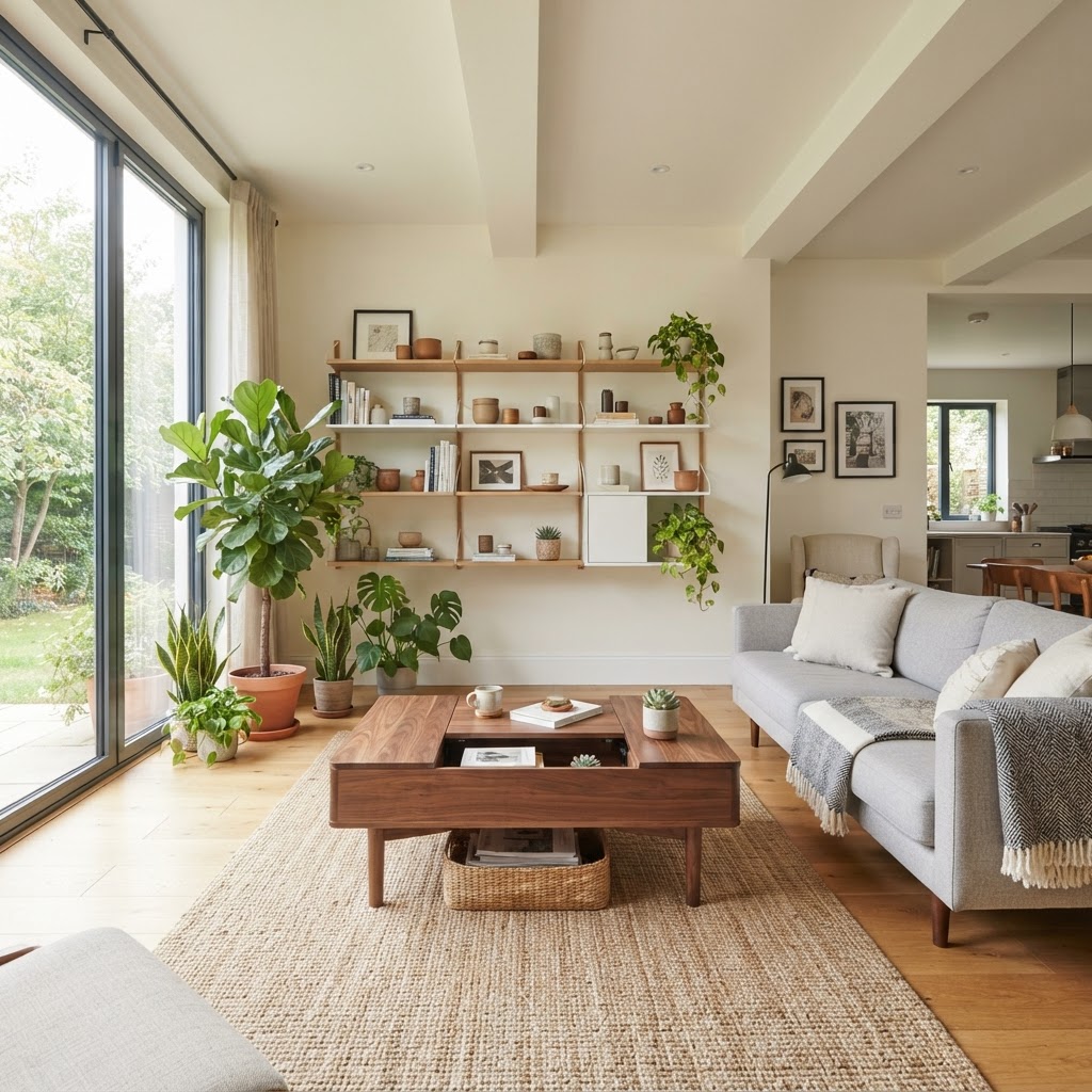 Functional design with smart storage solutions.