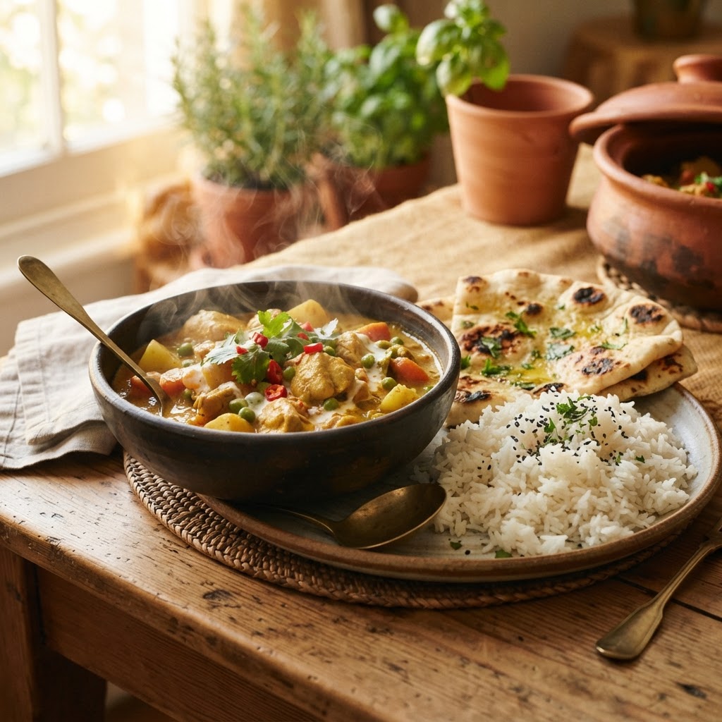 Fragrant and tender slow cooker chicken curry for a cozy dinner.