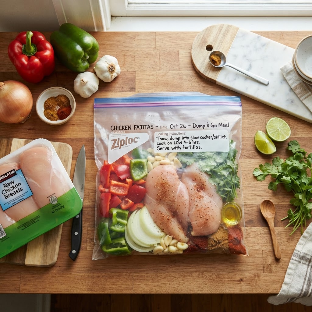 Easy dump-and-go meal prep setup.