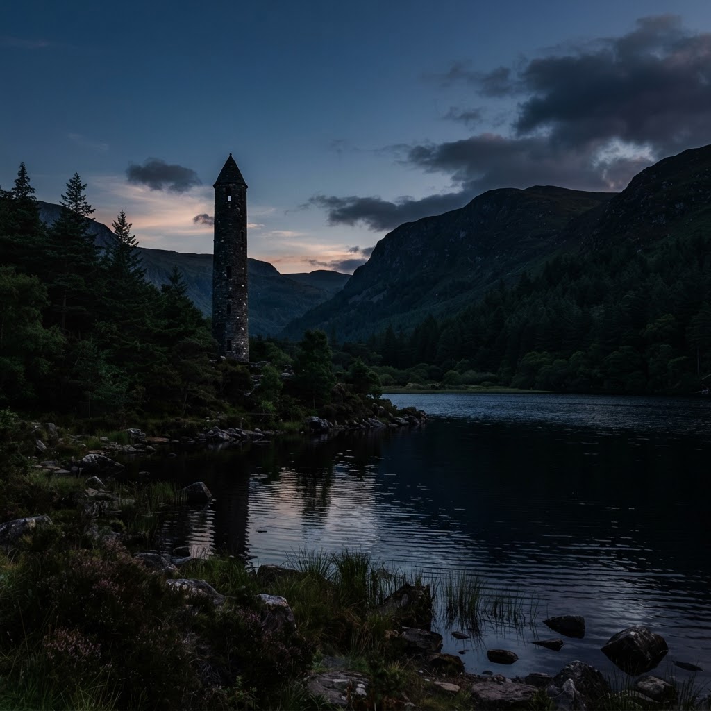 Glendalough's dramatic valley views are perfect for those seeking scenic forest paths.