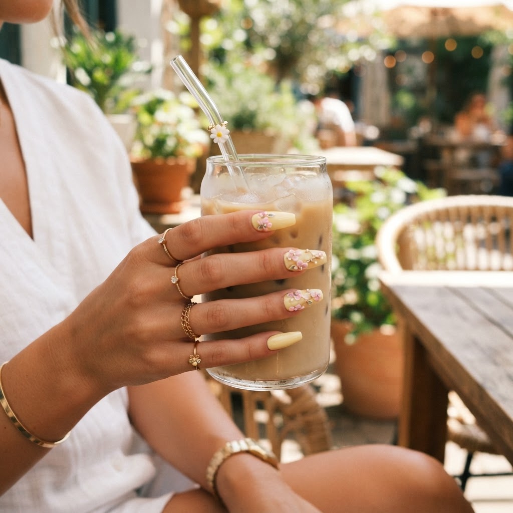 The perfect summer aesthetic featuring butter yellow and 3D floral art.