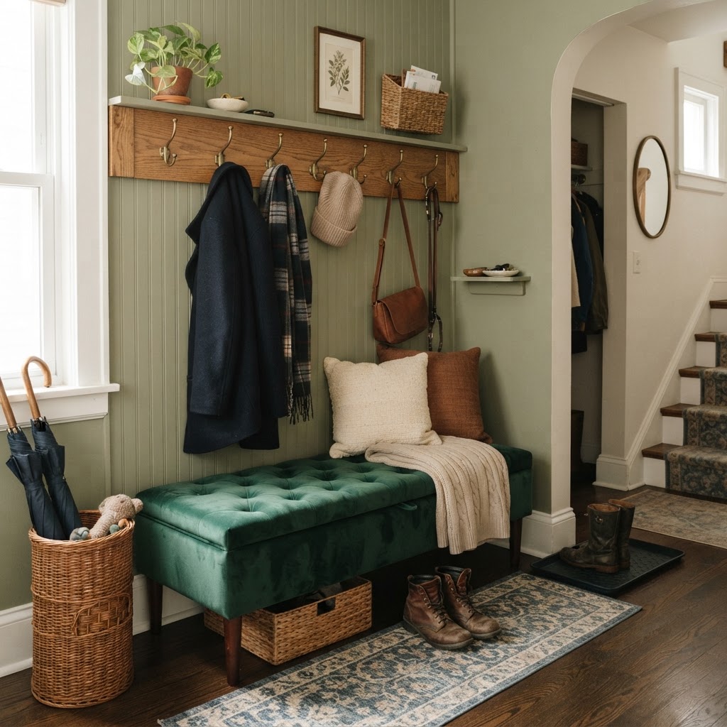 Functional storage with a storage bench.