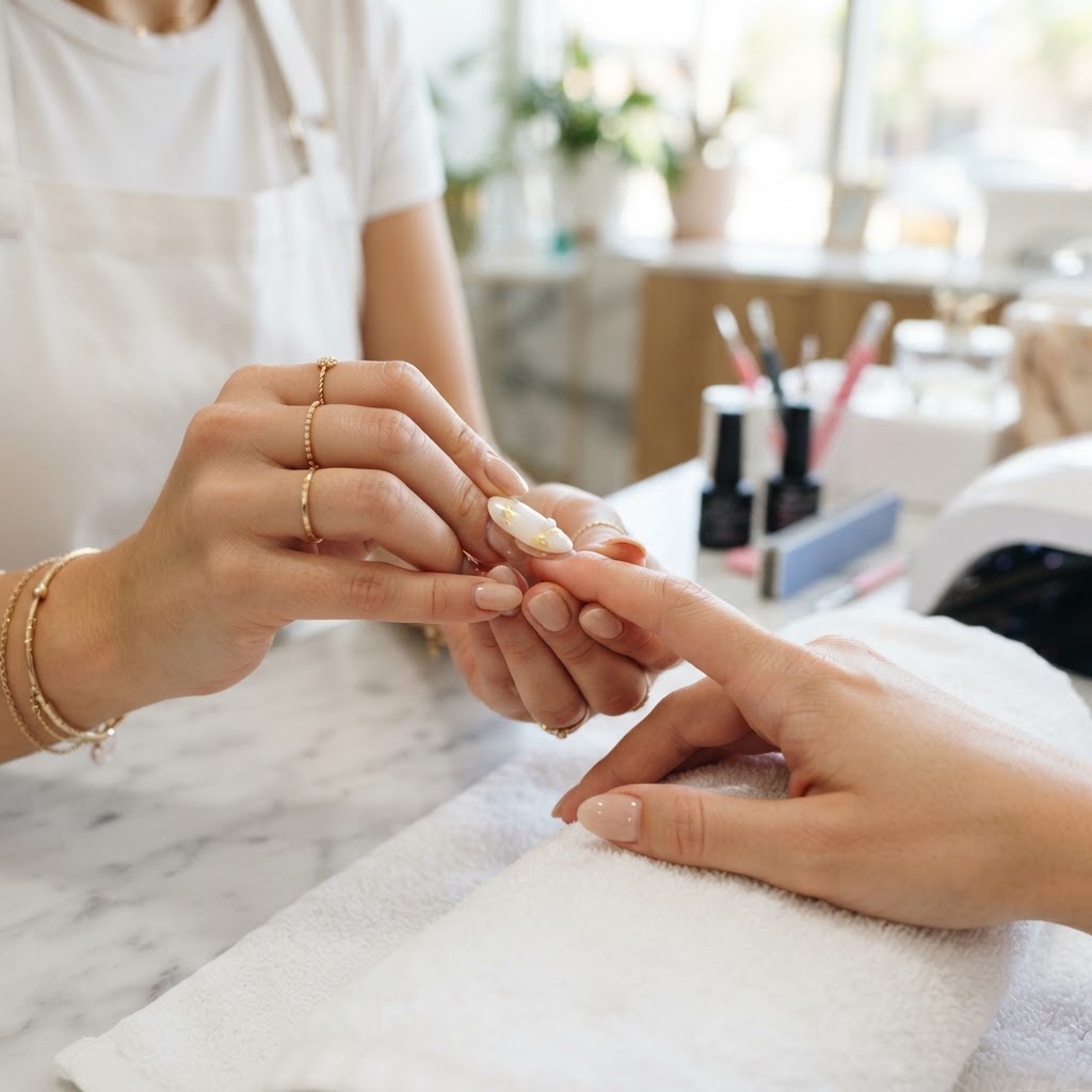 Professional application technique for long-lasting press-ons.