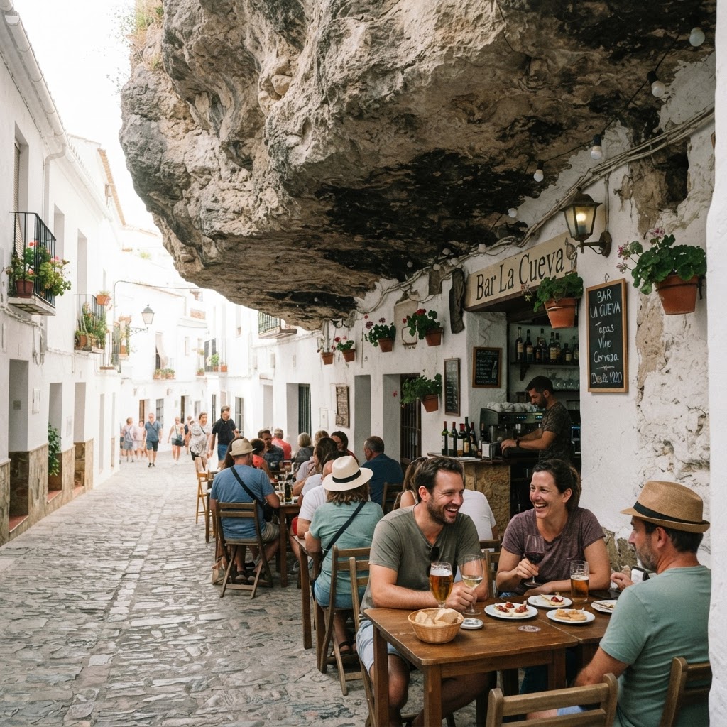 The unique rock-roofed houses in Setenil de las Bodegas.