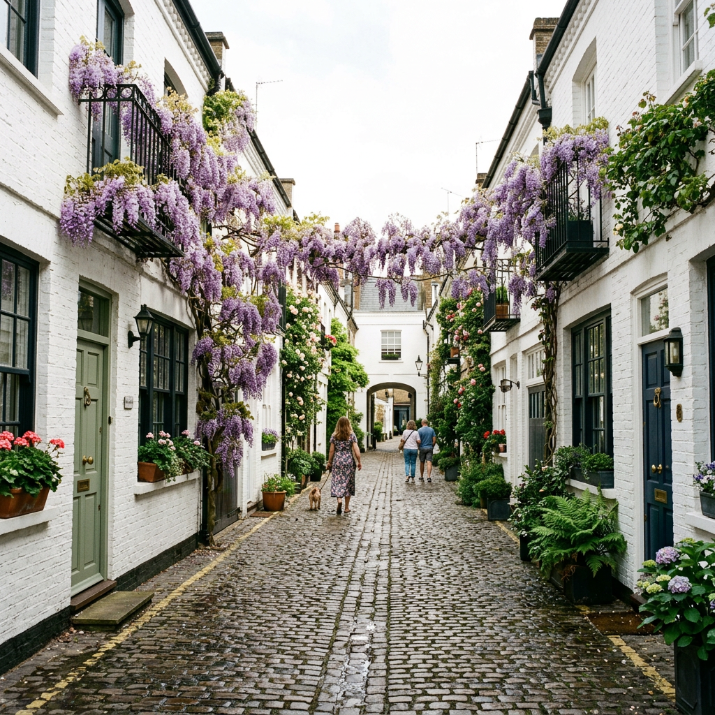 Springtime magic at the photogenic Kynance Mews.