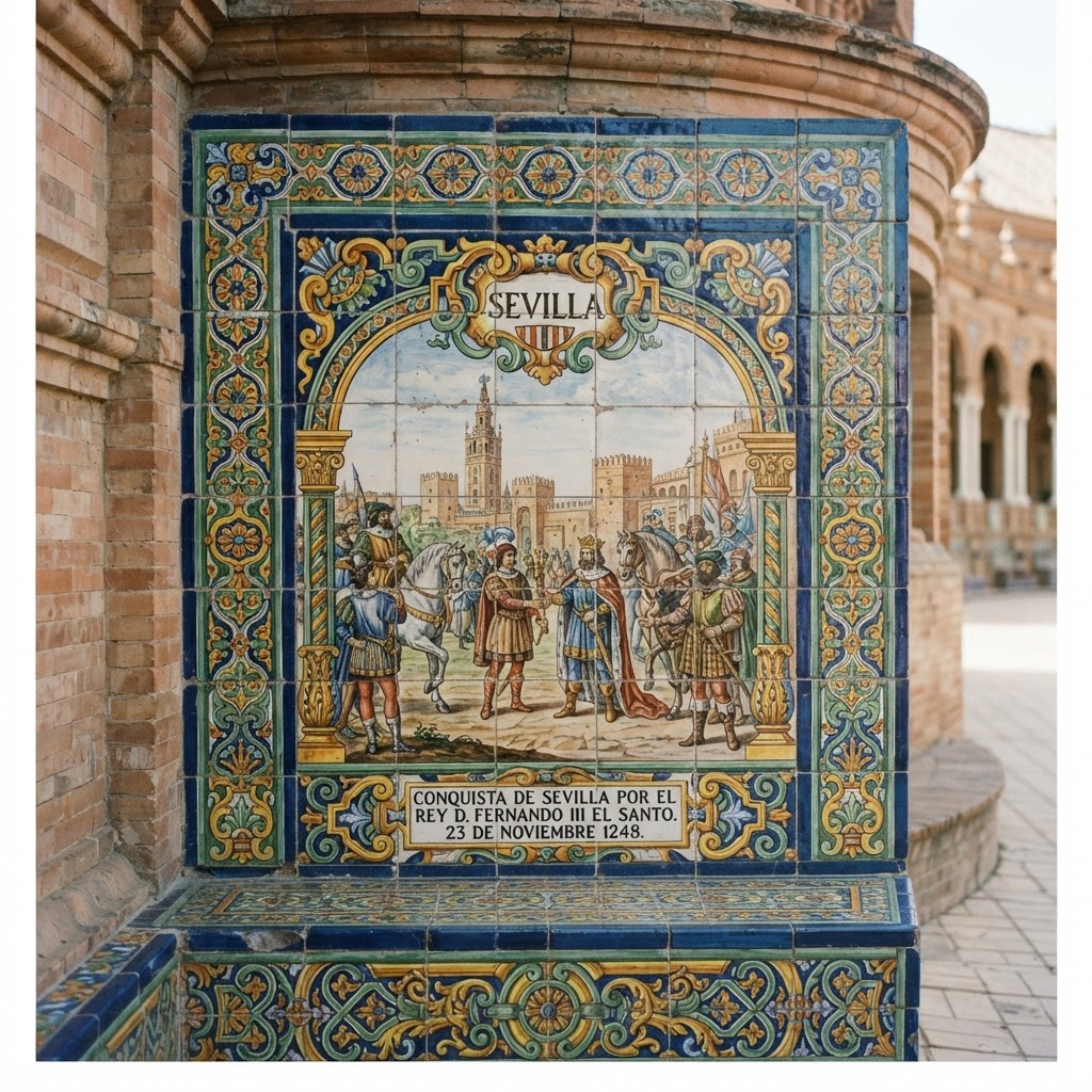 Detailed azulejo tile work celebrating the provinces of Spain.