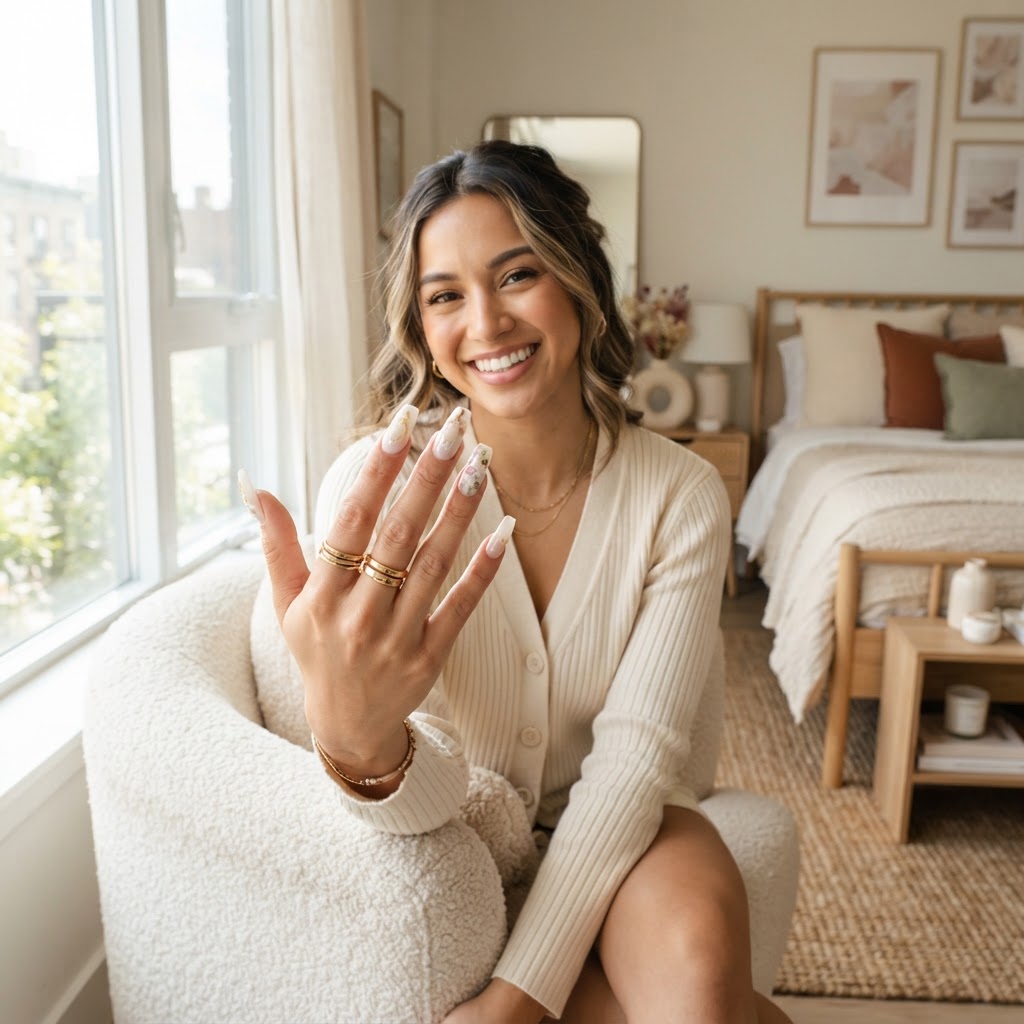 Achieve salon-quality results with custom-fit press-on nails.
