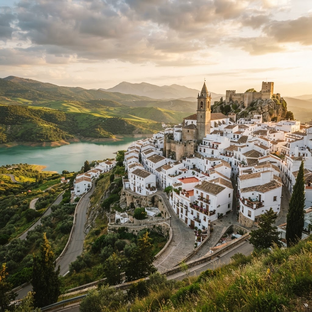Picturesque white towns nestled in the hills of Cadiz.