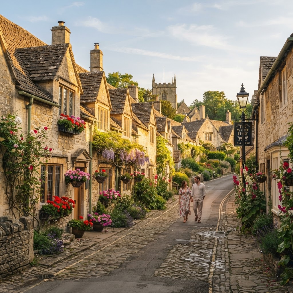 The quintessential, storybook charm of a Cotswolds village.