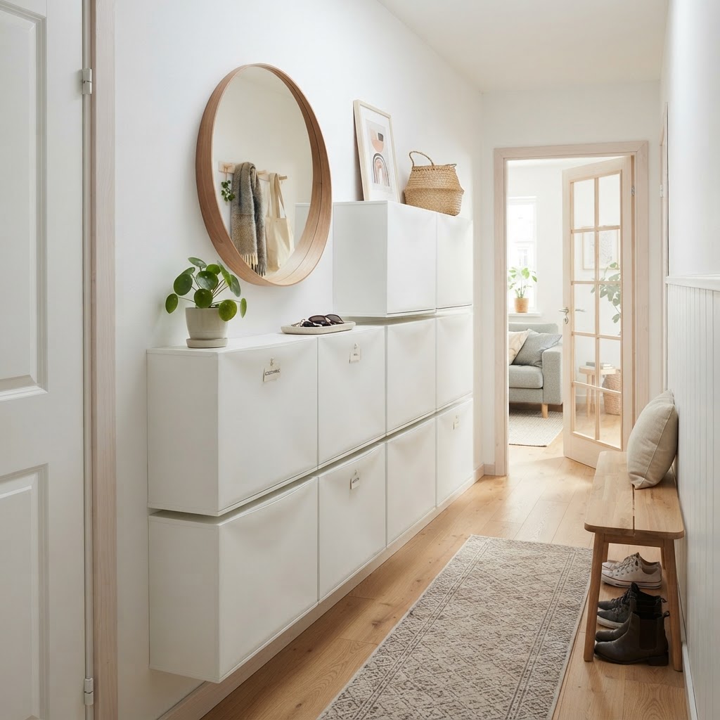 Creative layouts can turn storage into an art feature.
