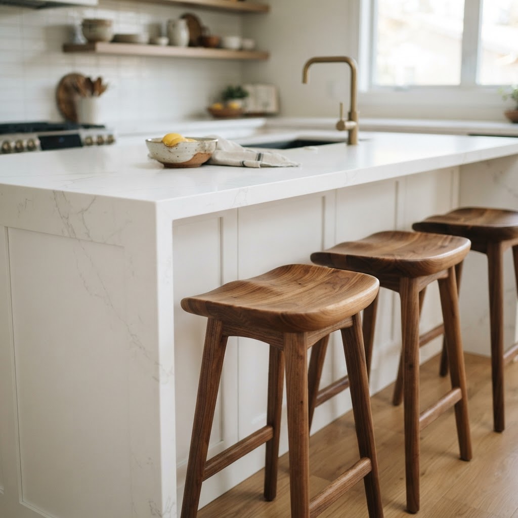 Wood accents bridge the gap between style and comfort.