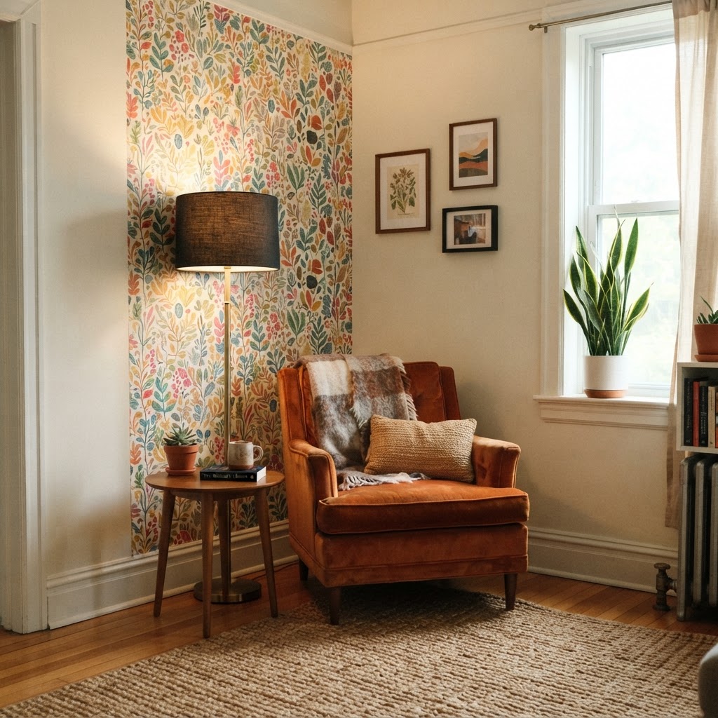 Peel-and-stick wallpaper is a game-changer for rental styling.