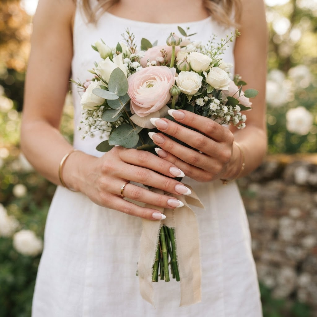 Beautiful and natural-looking press-on nails perfect for dates.