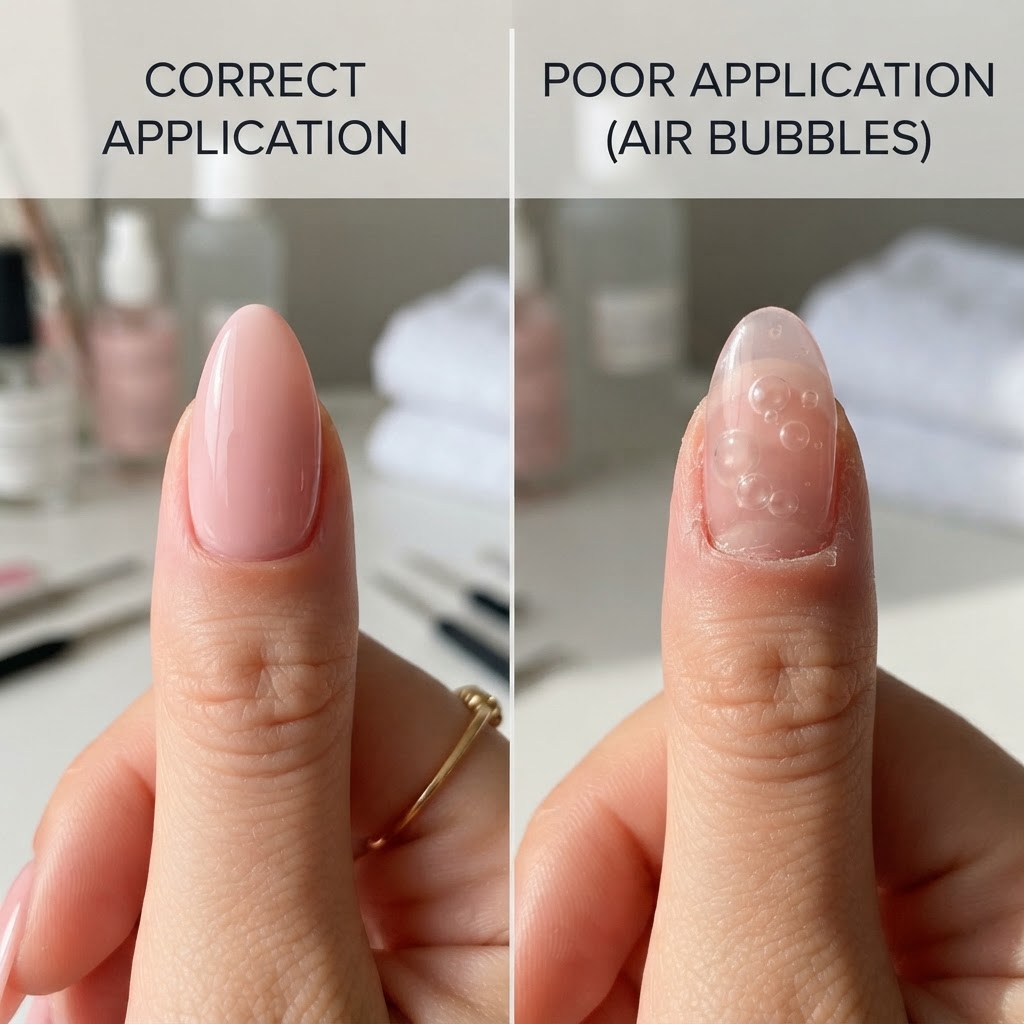 A proper seal at the cuticle and edges is the secret to preventing premature lifting.