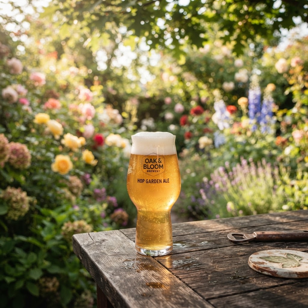 Relaxing with a cold drink amidst the colorful blooms.