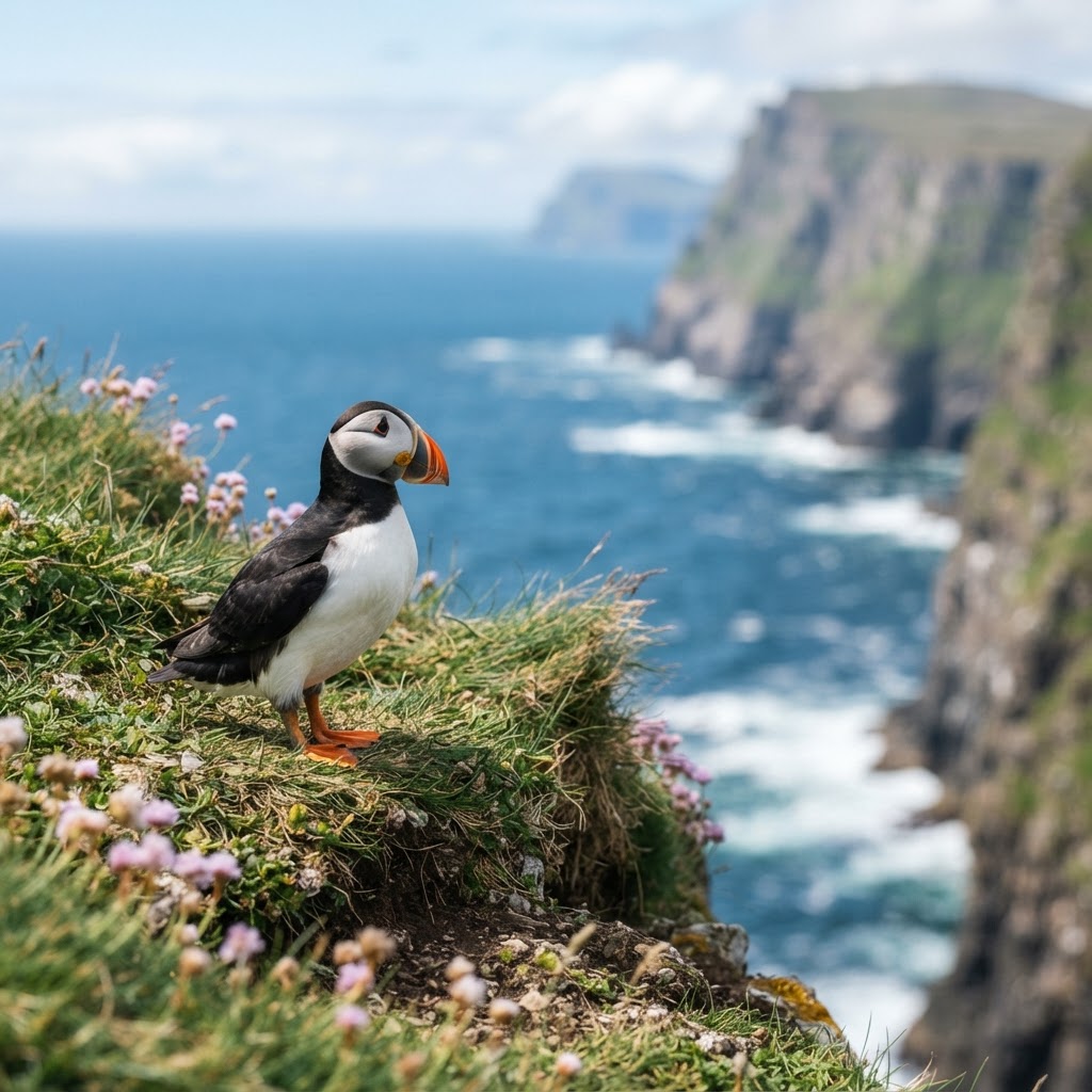 Puffins are iconic inhabitants of the Norwegian coast.
