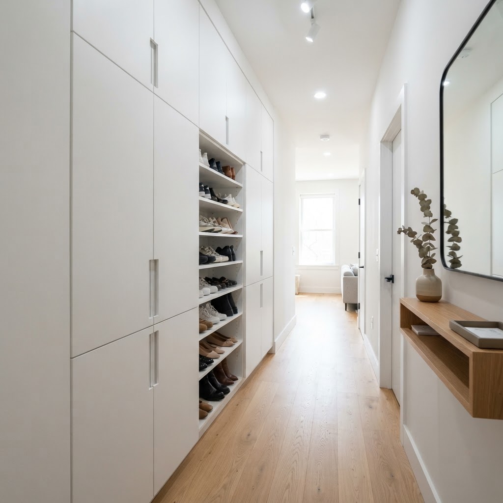 Floor-to-ceiling storage maximizes every square inch.
