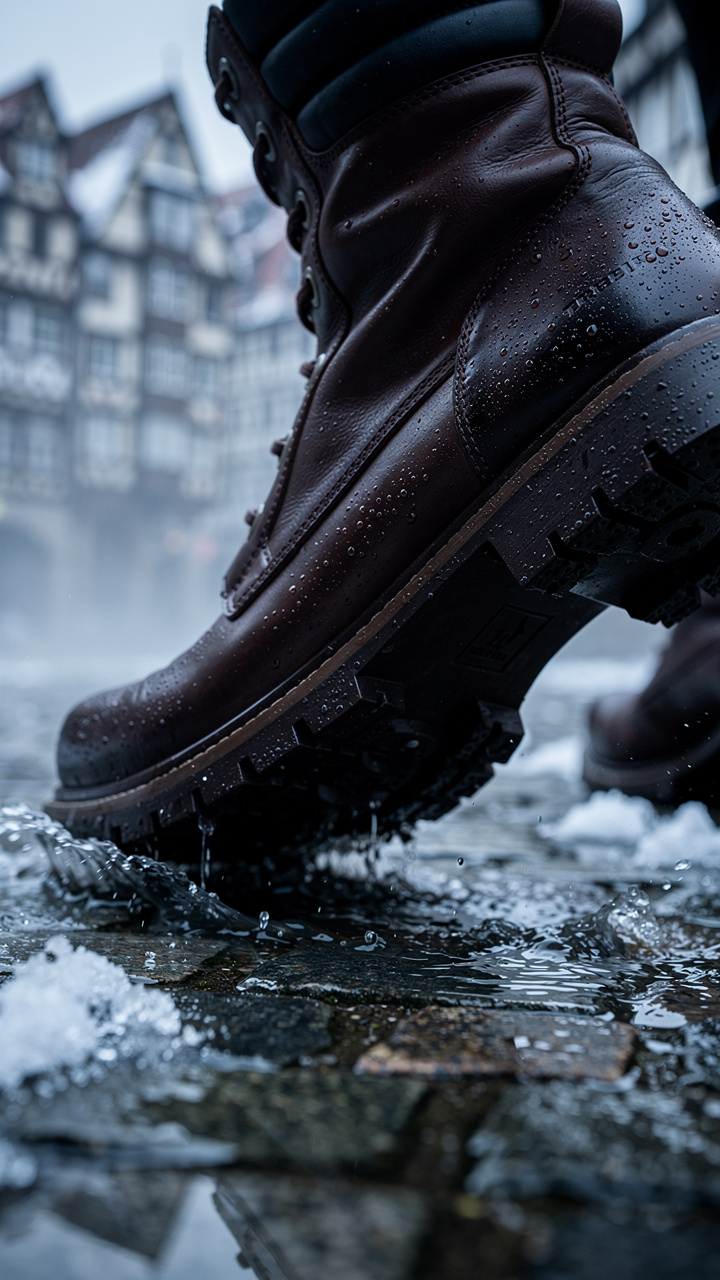 Invest in waterproof, insulated boots to handle the wet and cold cobblestone streets.