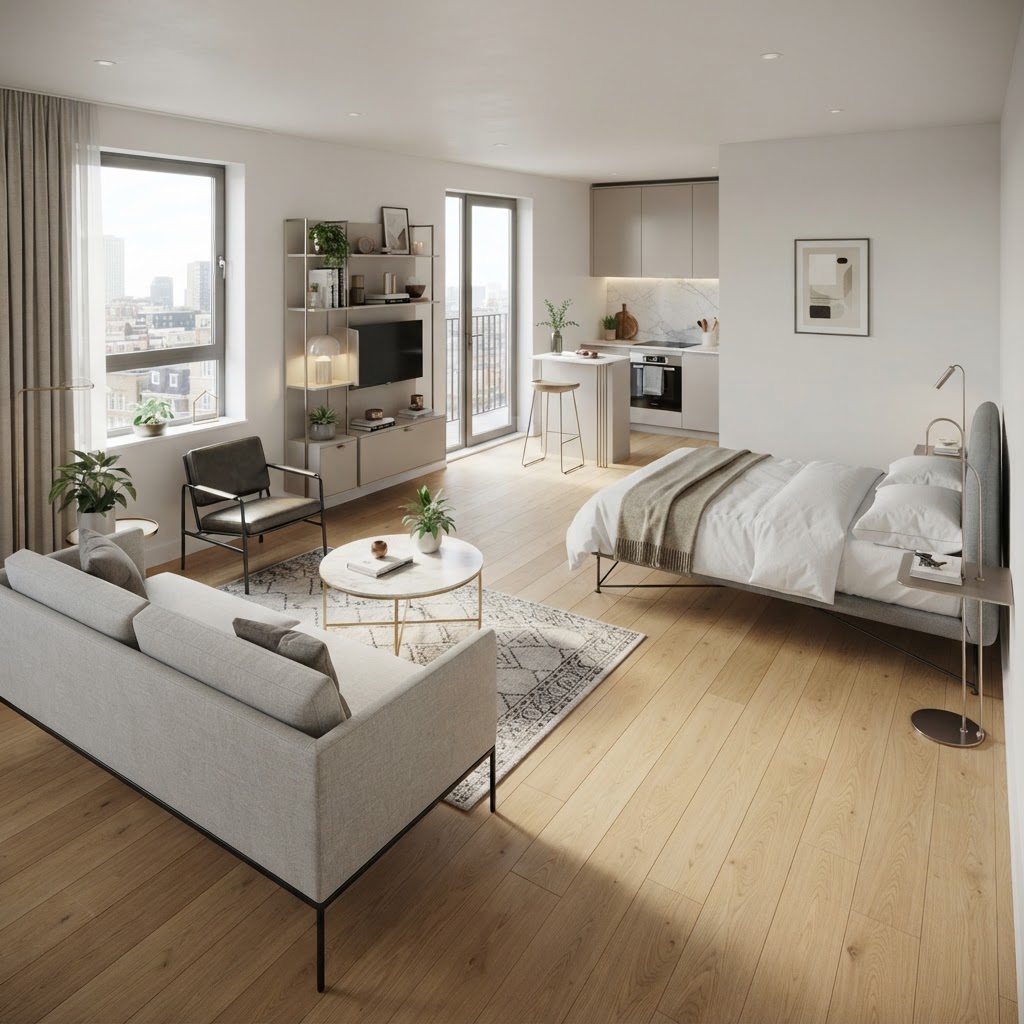 Furniture with legs keeps the visual flow open, preventing a cramped feeling.
