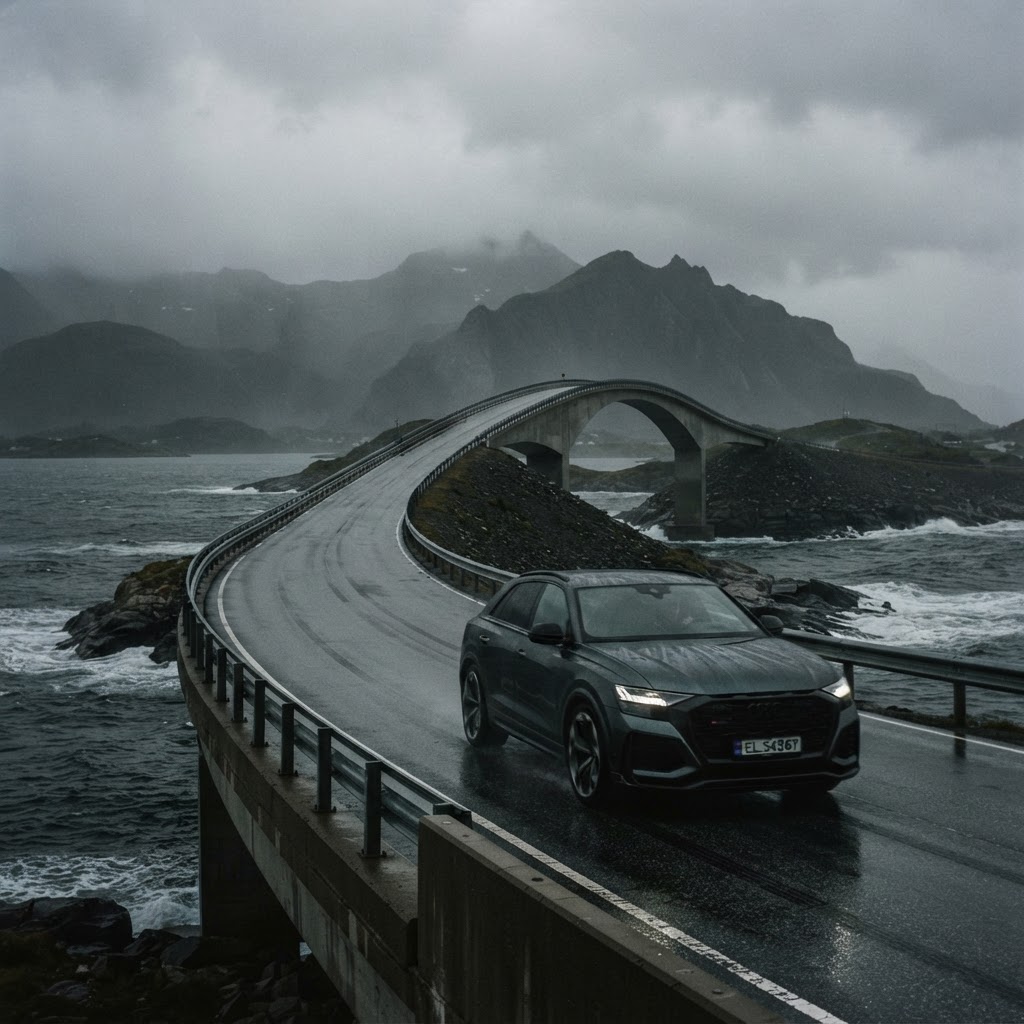 Moody weather makes the Atlantic Ocean Road even more dramatic.