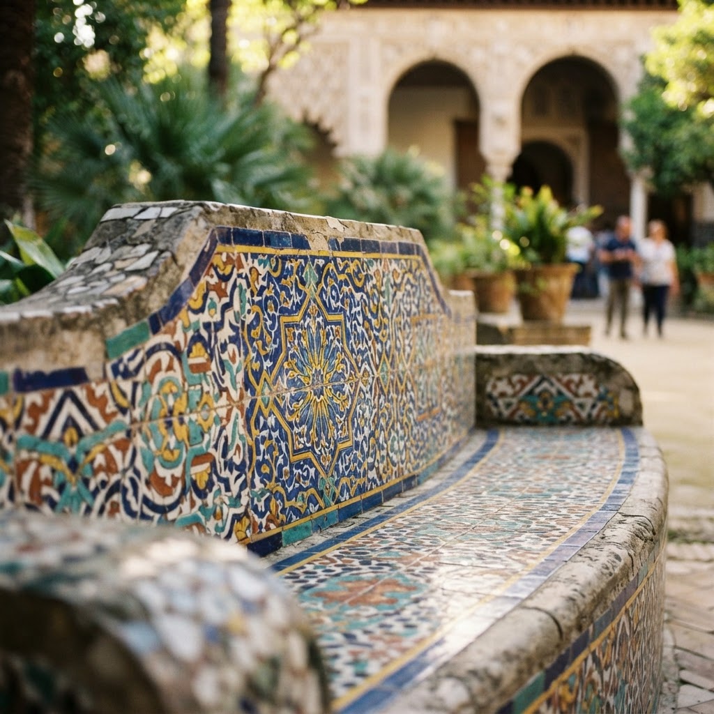 Detail of Mudejar tile art in the Alcázar.