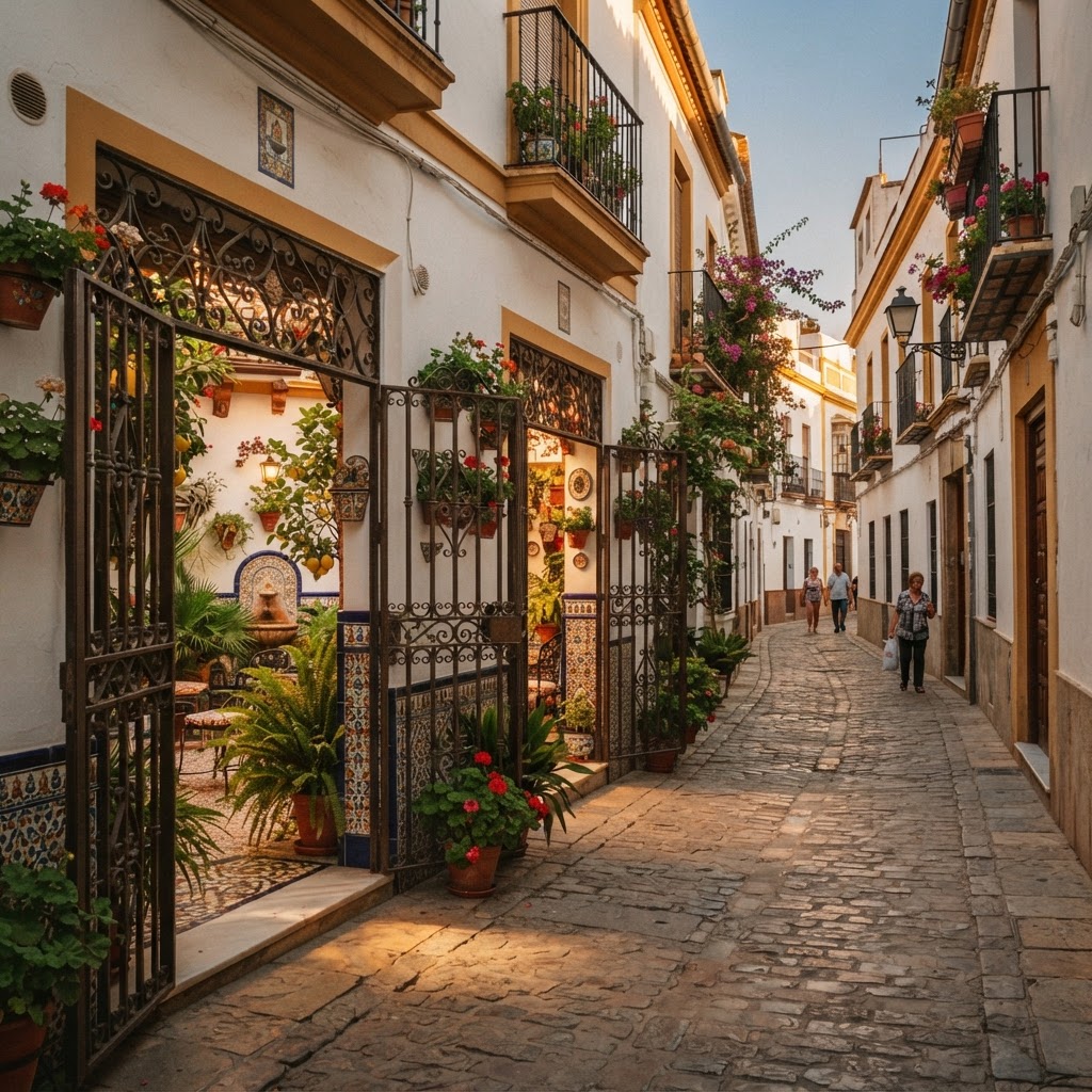 Hidden glimpses of life in the narrow streets of Seville.