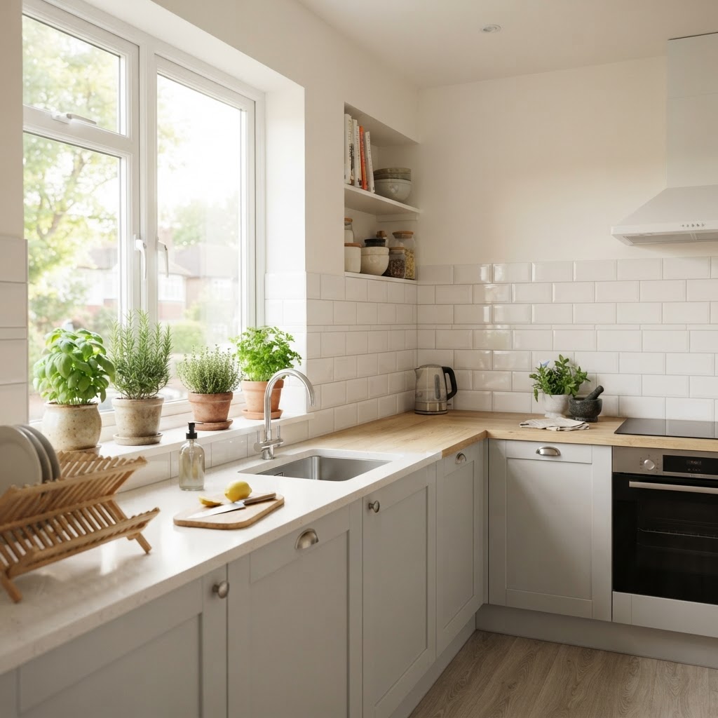Upgrade your backsplash instantly with renter-friendly subway tile stickers.