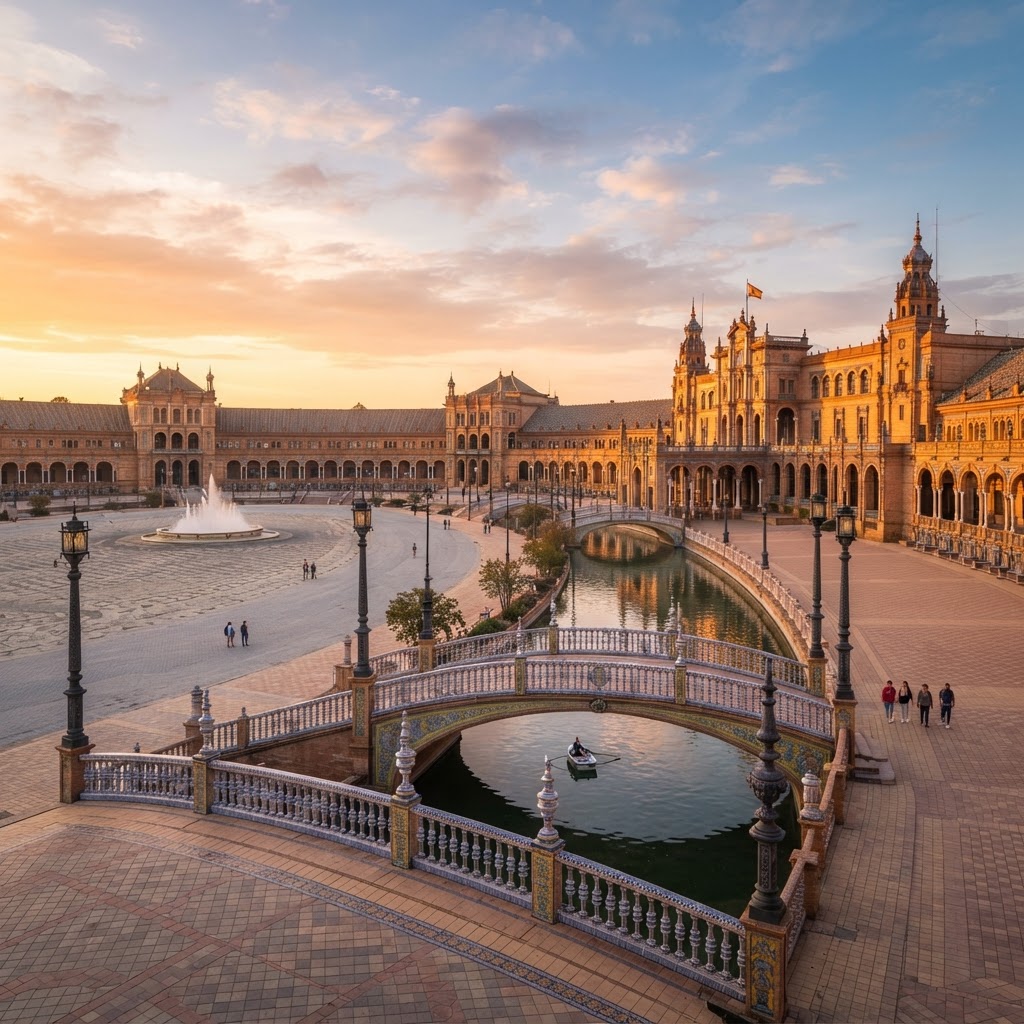 Plaza de España at sunrise.