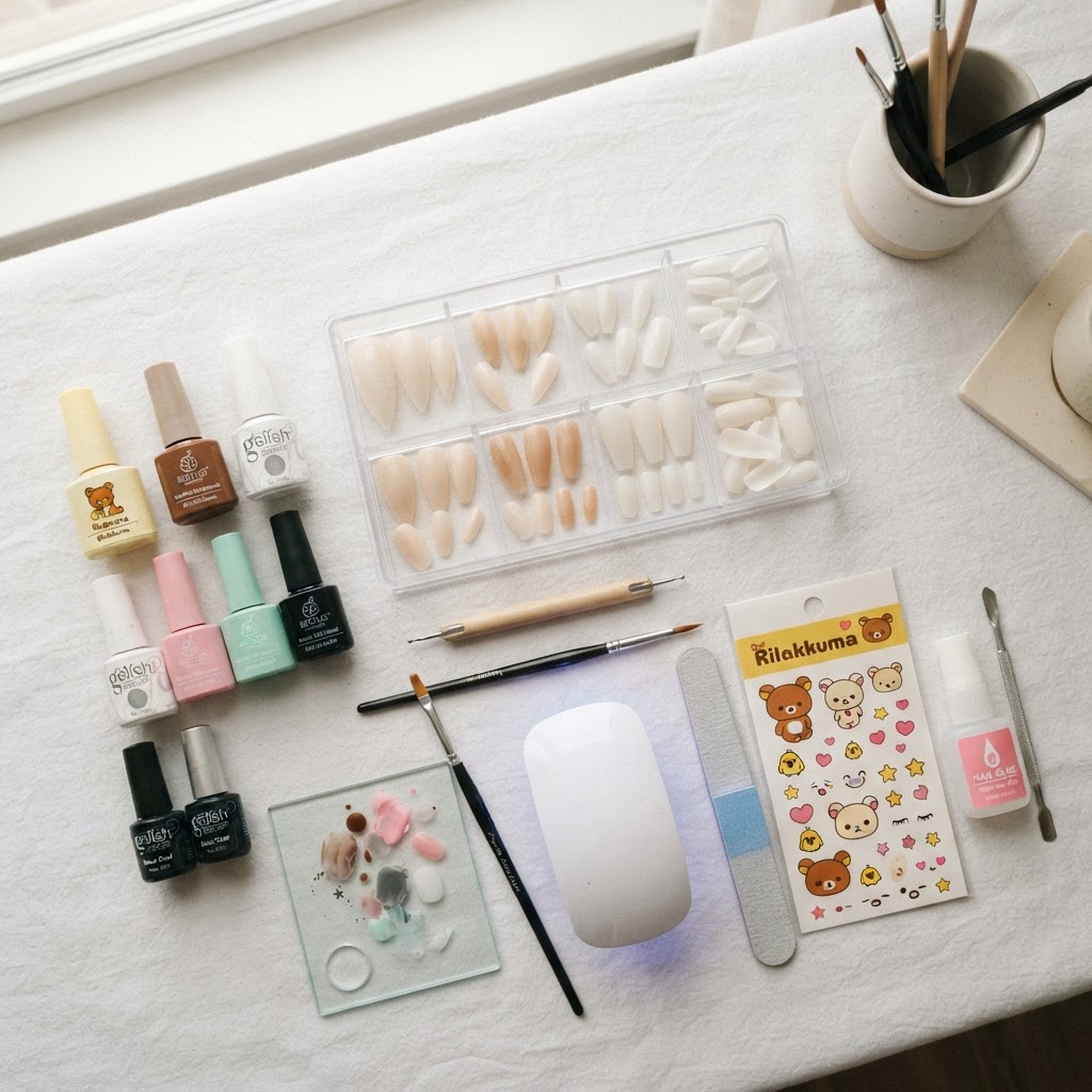 Essential DIY tools for creating professional nail art at home.