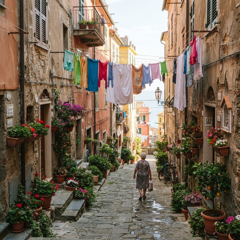Charming narrow alleyways define the authentic character of the coast.