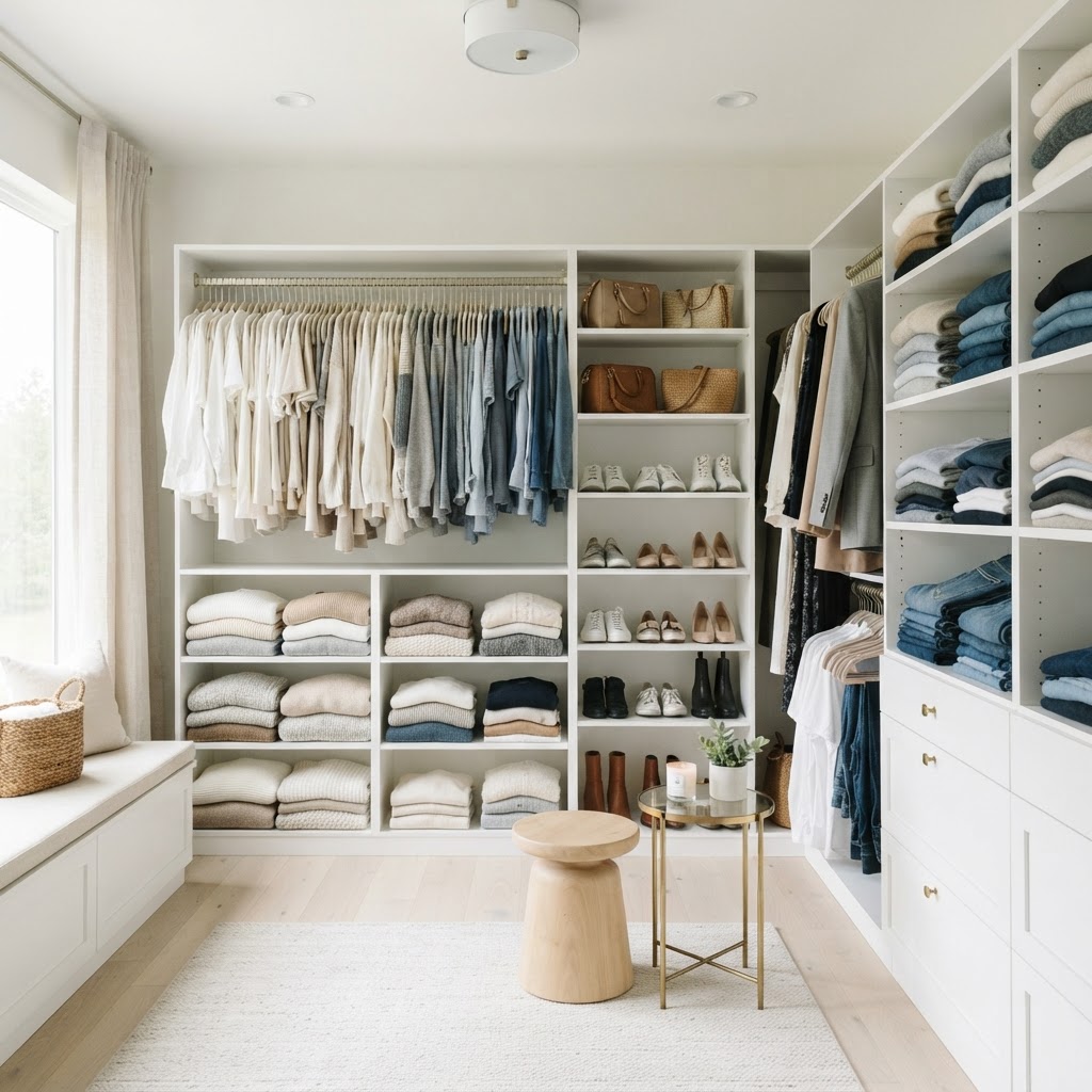 Uniform slim hangers maximize your horizontal rod space.